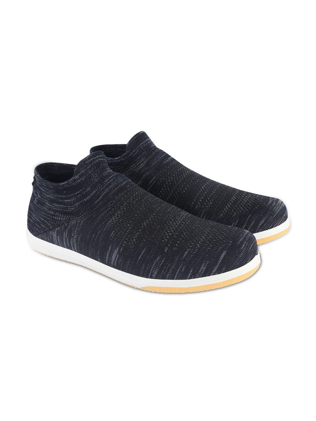 UNISTAR Men Navy Blue & White Mesh Slip On Running Shoes