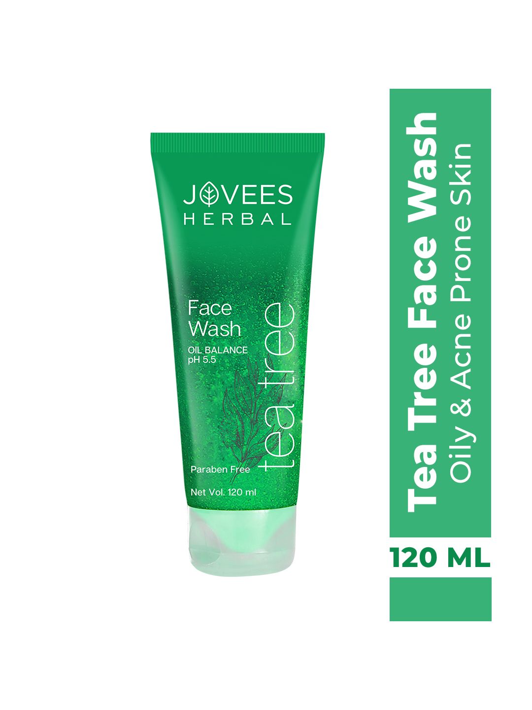 Jovees Herbal Tea Tree Oil Control Facewash for Oily & Acne Prone Skin - 120ml