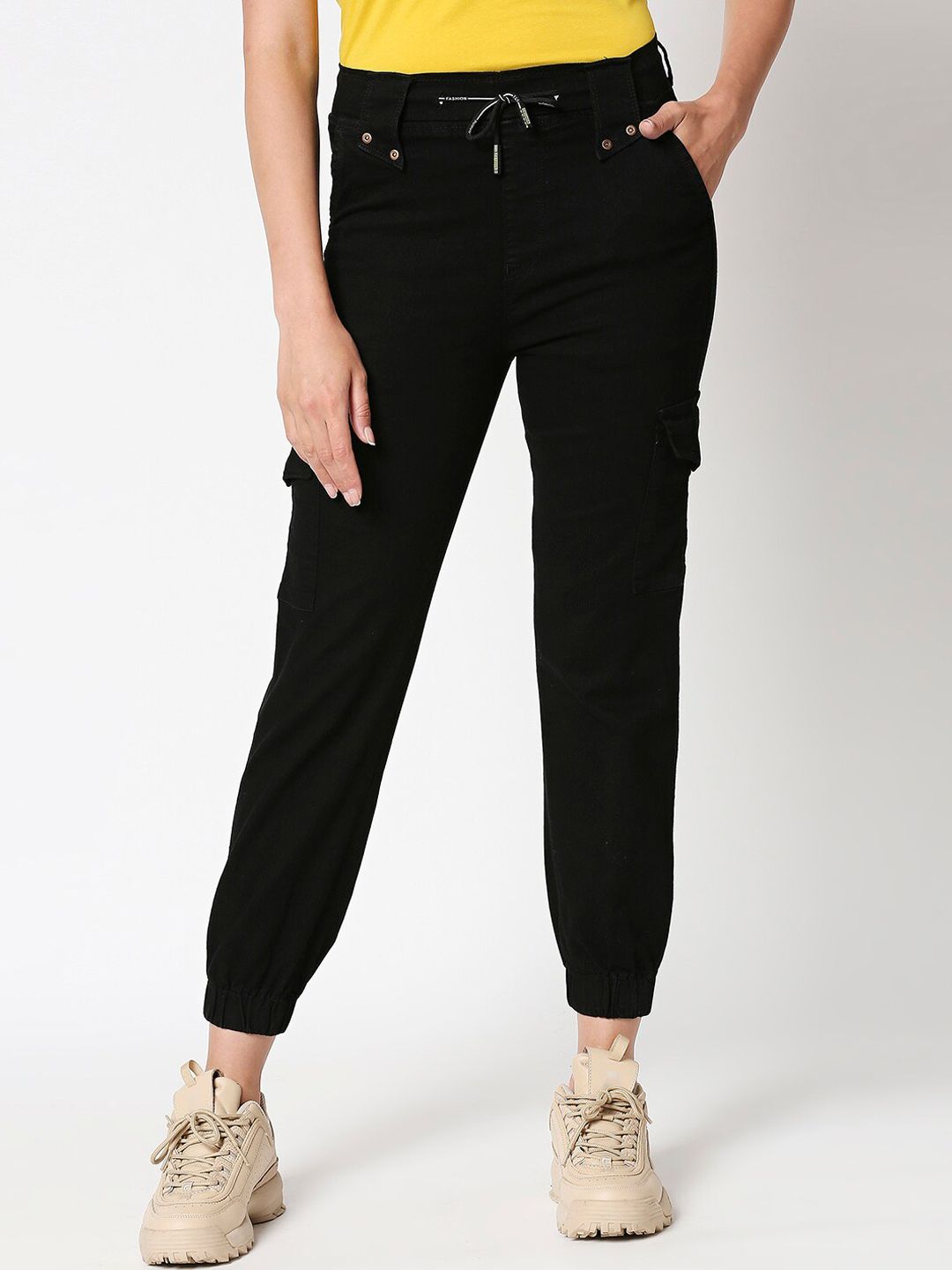 High Star Women Black Jogger Jeans Price in India
