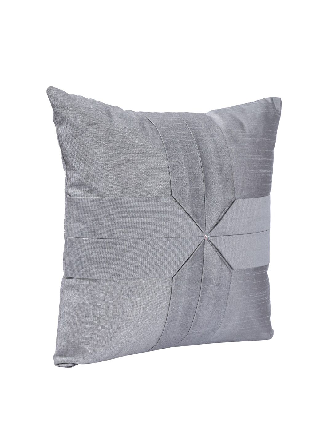 ROMEE Silver-Toned Set of 5 Geometric Square Cushion Covers Price in India