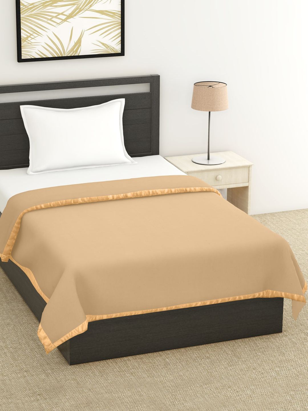 BOMBAY DYEING Cream-Coloured Mild Winter 500 GSM Single Bed Blanket Price in India