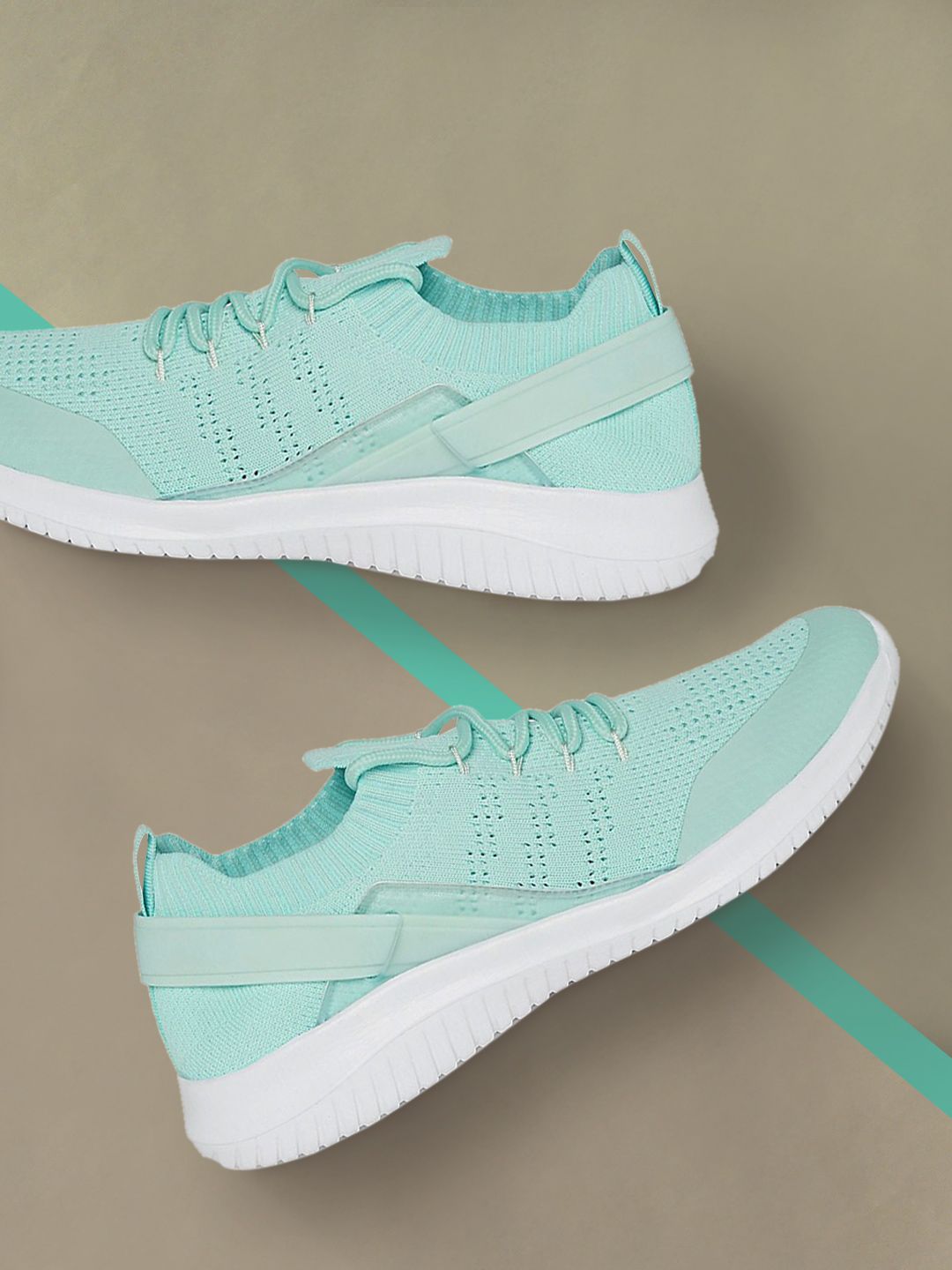Forever Glam by Pantaloons Women Sea Green Textile Running Shoes Price in India