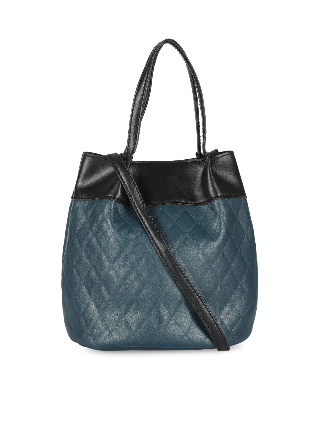 Toteteca Blue PU Structured Shoulder Bag with Quilted Price in India