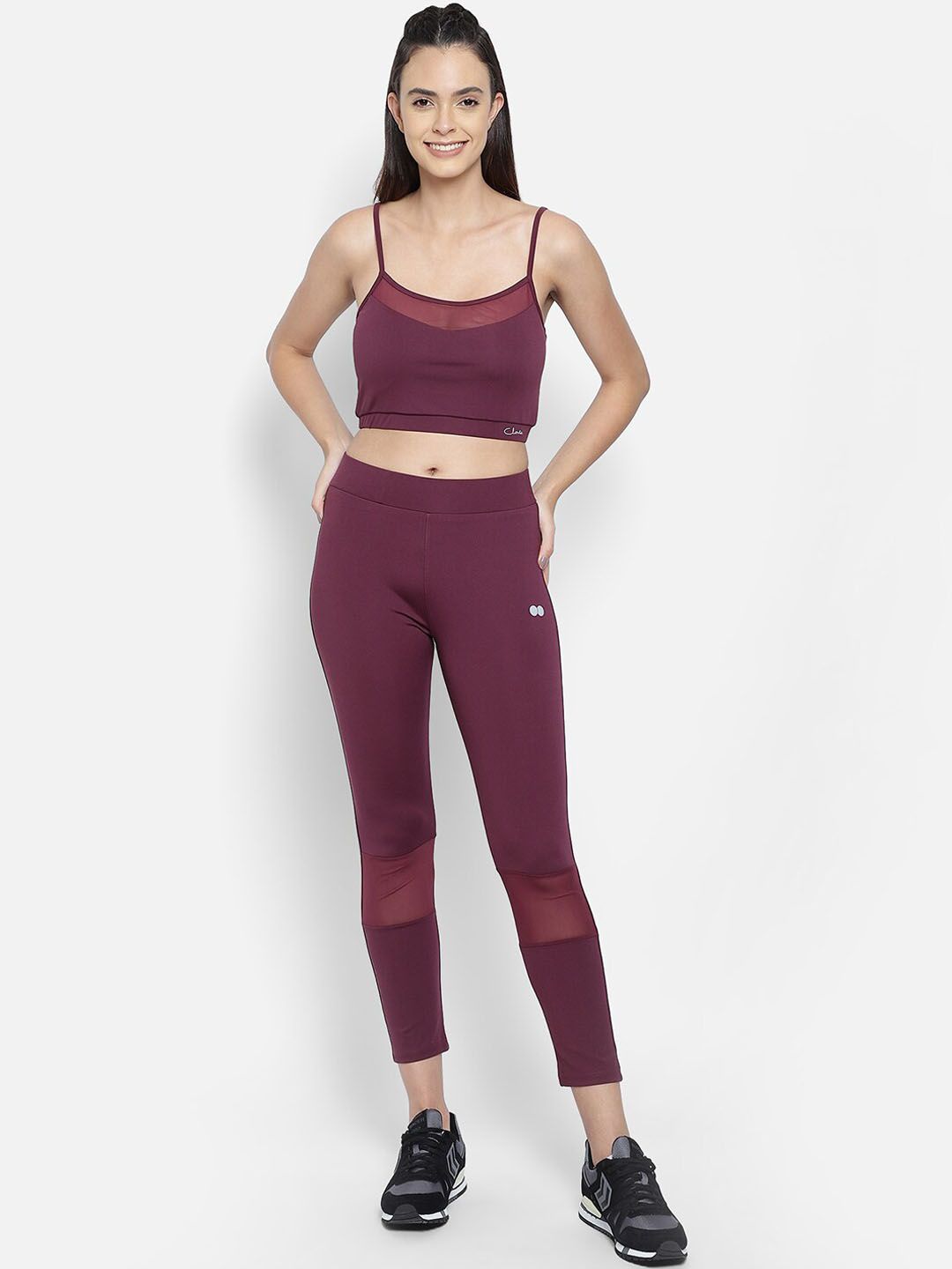 Clovia Women Maroon Solid Tracksuit Price in India