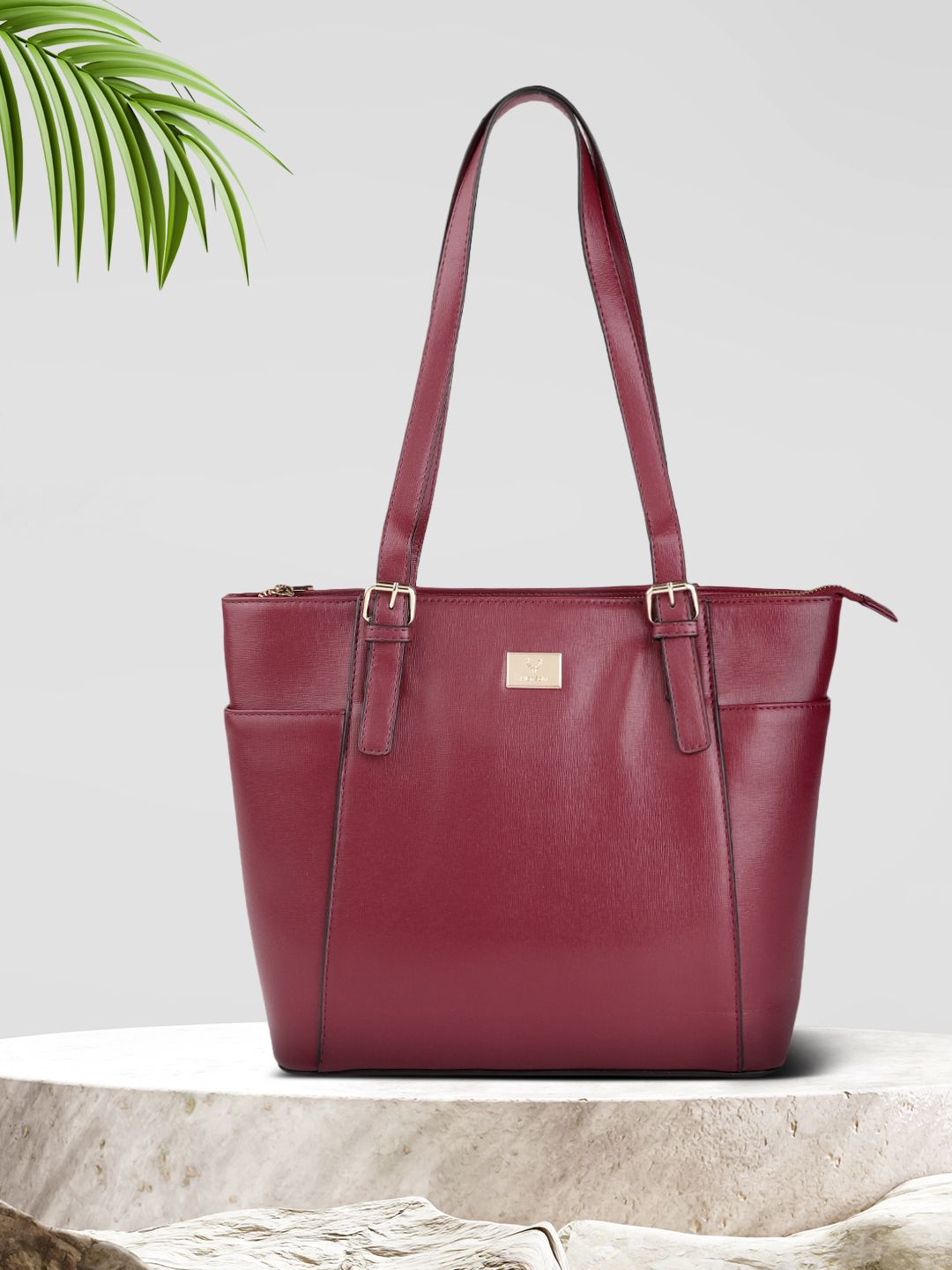 Allen Solly Maroon Structured Shoulder Bag Price in India