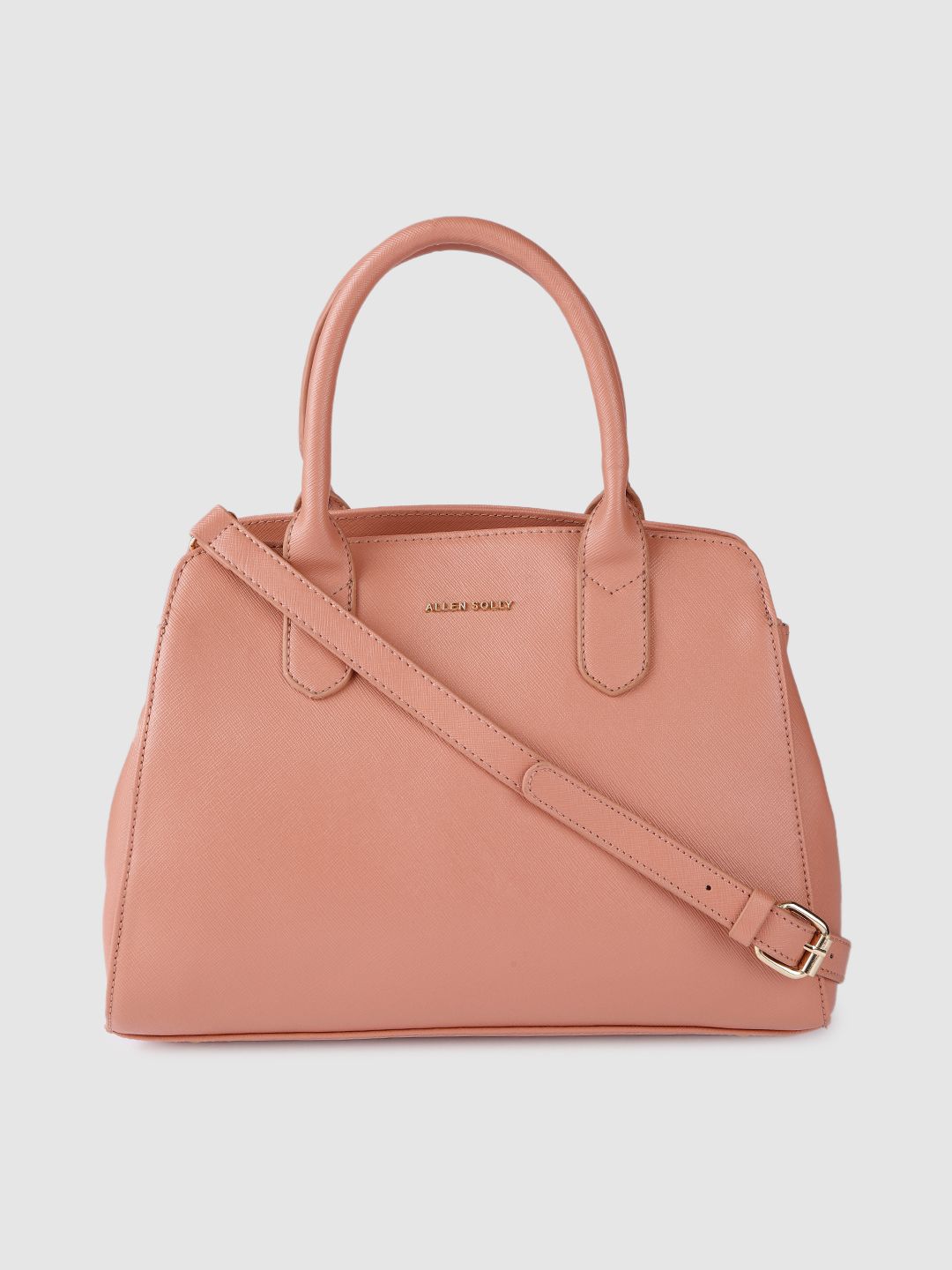 Allen Solly Women Coral Solid Structured Handheld Bag Price in India