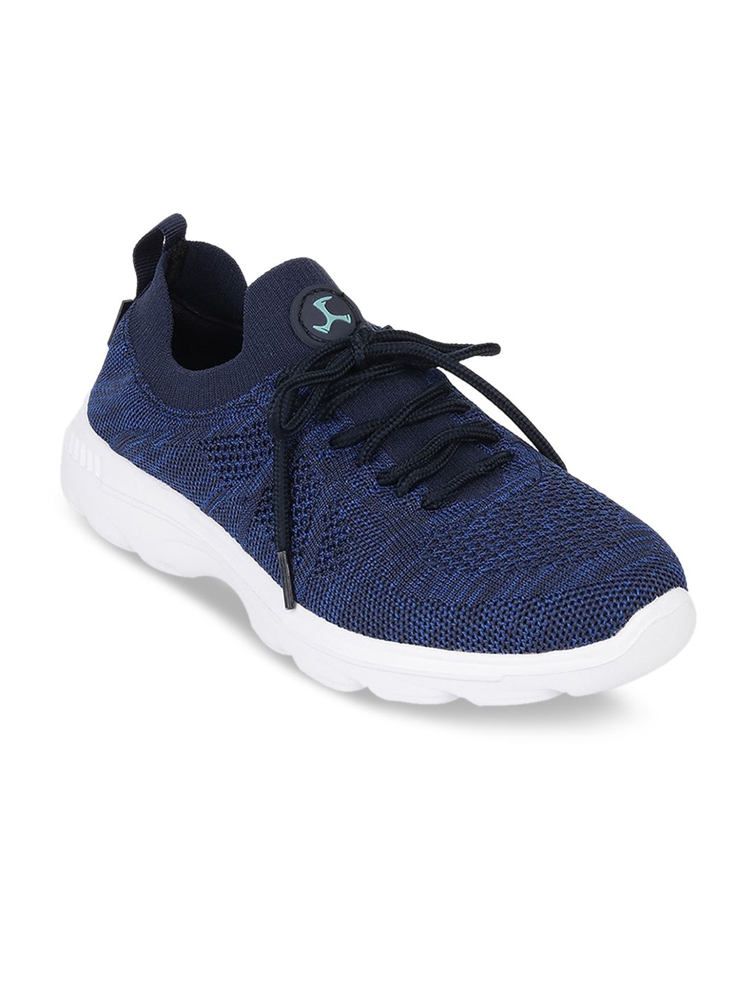 Mochi Women Blue Woven Design Lace-Ups Sneakers Price in India