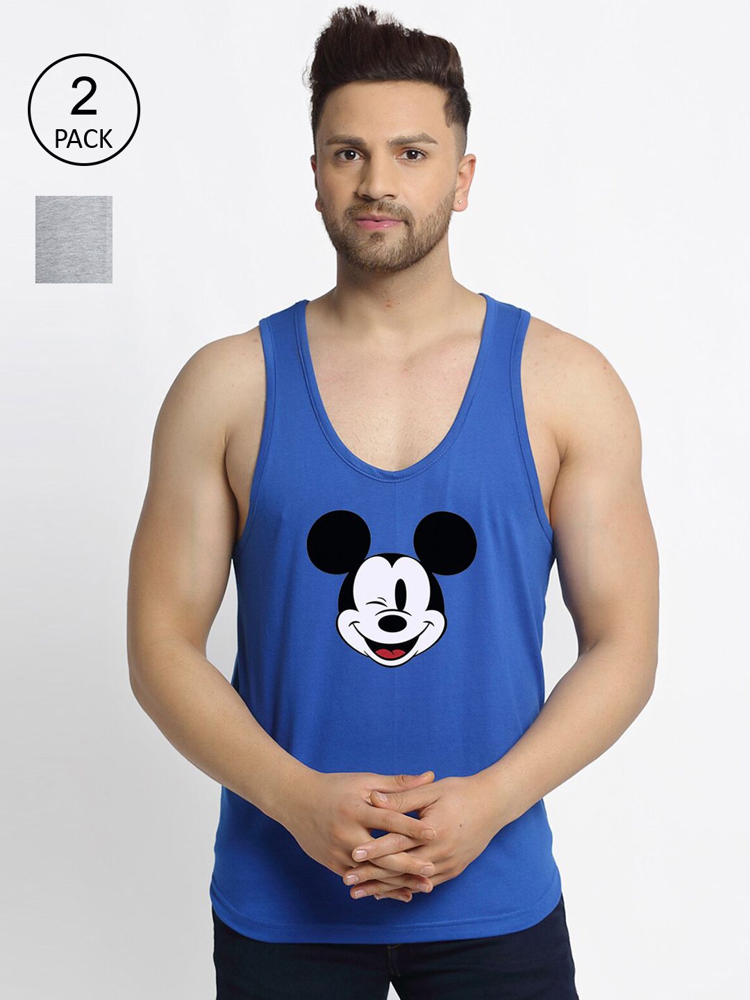 Friskers Men Pack Of 2 Printed Cotton Innerwear Vest