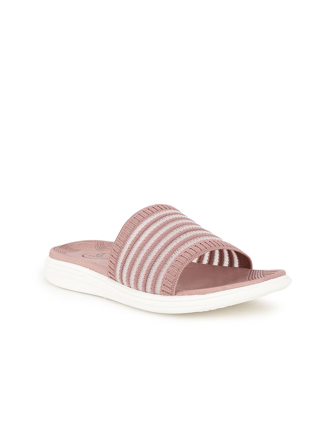 Carlton London sports Women Pink & White Rubber Sliders Price in India