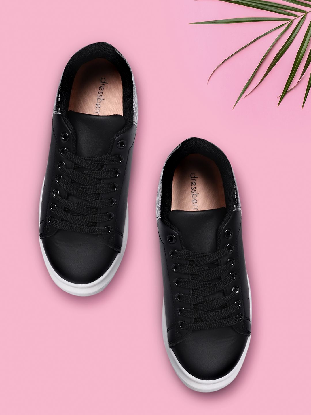 DressBerry Women Black Solid Sneakers Price in India