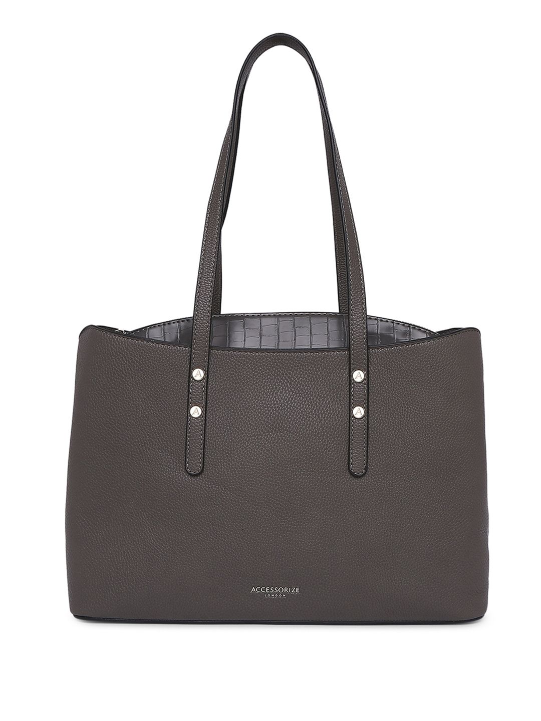 Accessorize Grey Structured Kaia Laptop Shoulder Bag Price in India