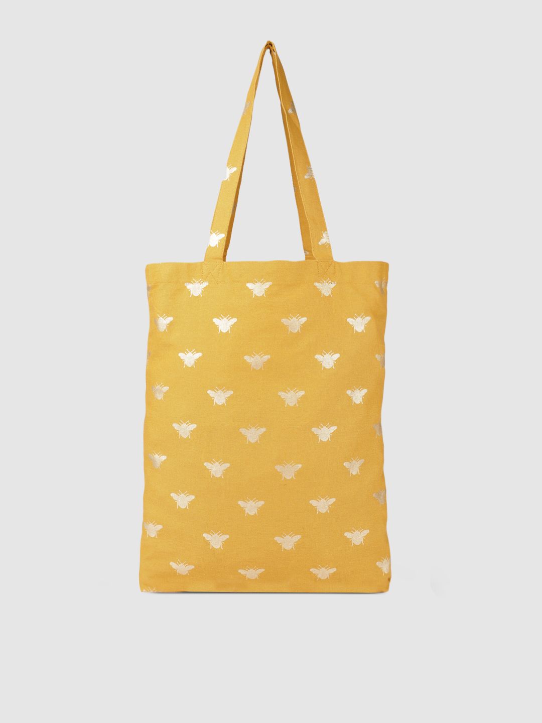 Accessorize Yellow & Gold-Toned Novelty Ethnic Motifs Printed Shopper Tote Bag Price in India