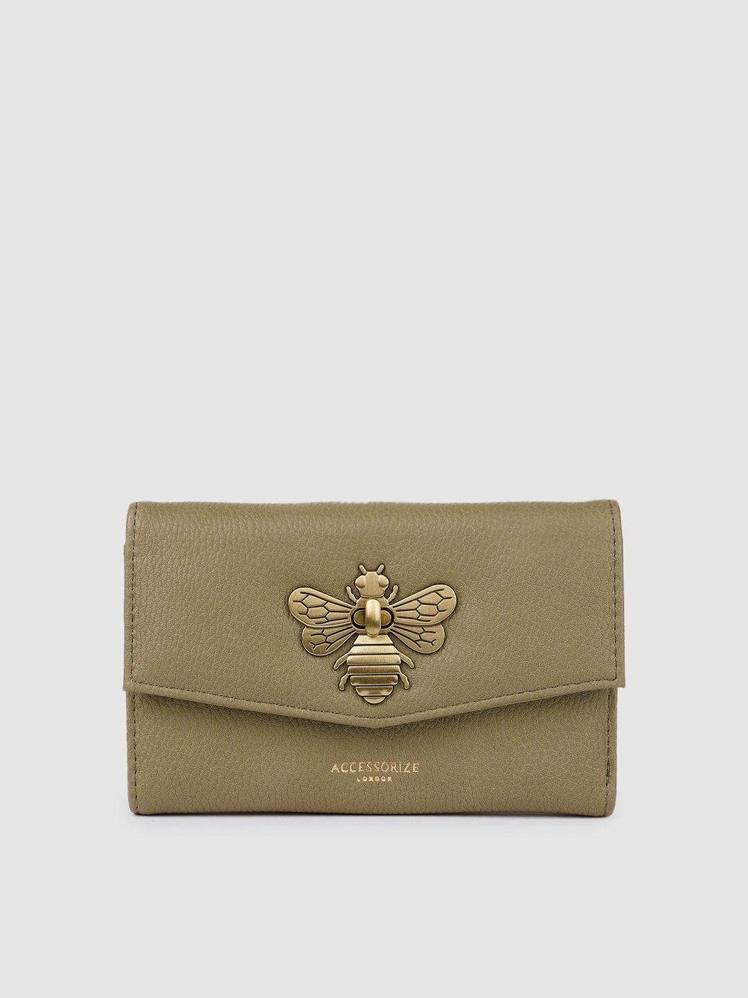 Accessorize Women Khaki Envelope Wallet Price in India