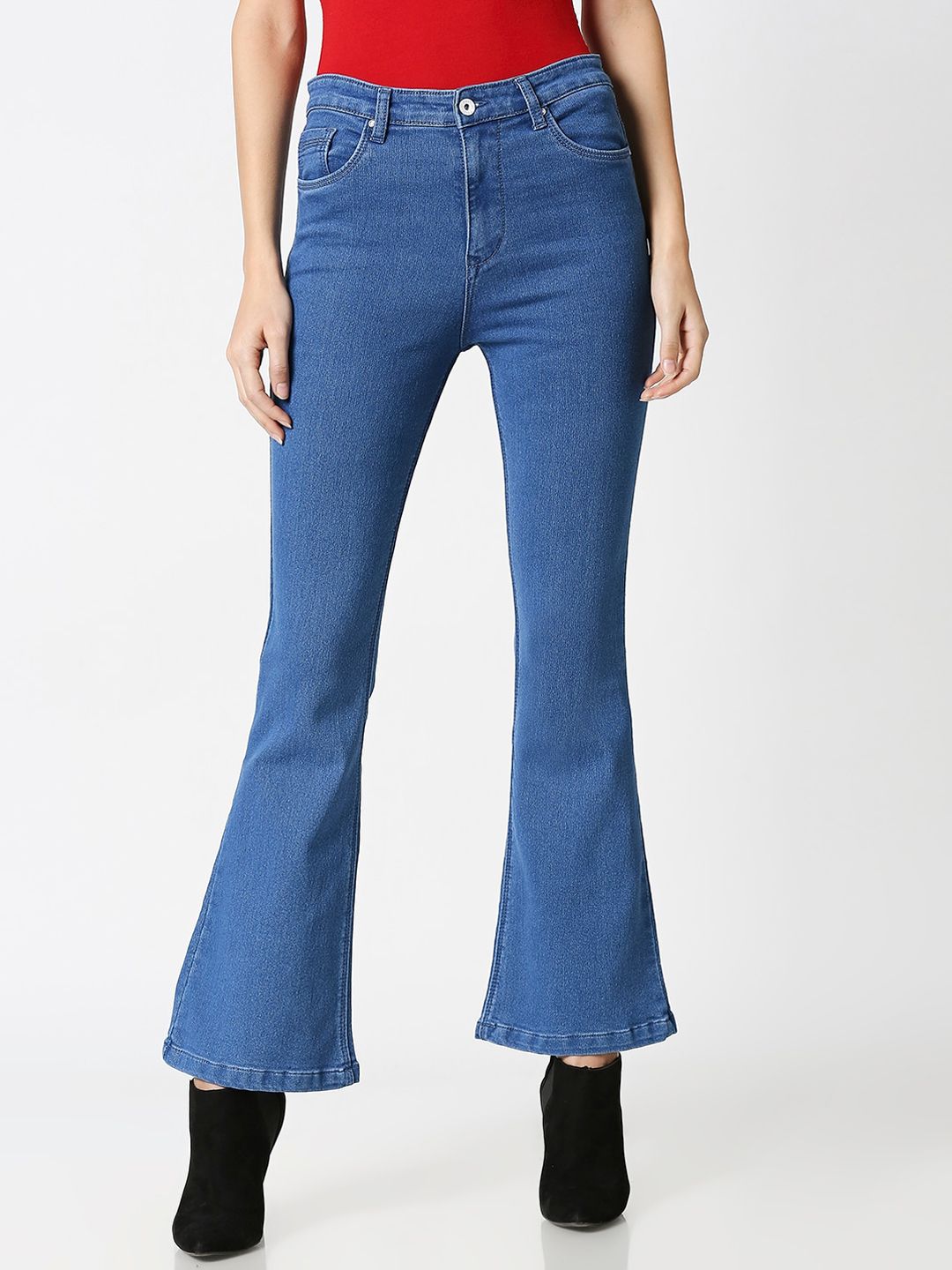 High Star Women Blue Bootcut High-Rise Jeans Price in India