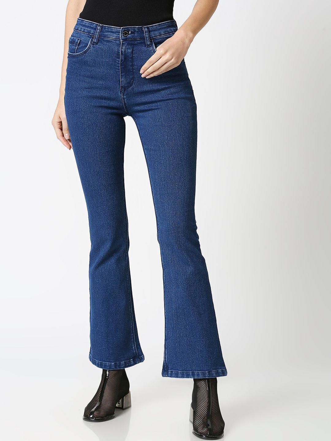 High Star Women Blue Bootcut High-Rise Jeans Price in India