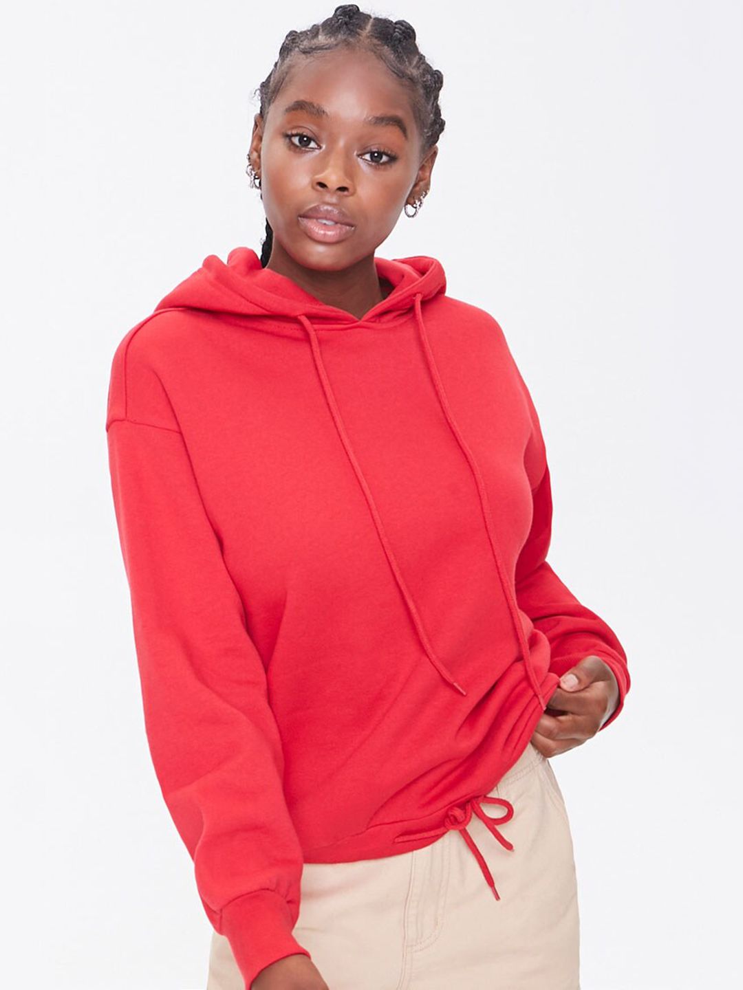 FOREVER 21 Women Red Sweatshirt Price in India