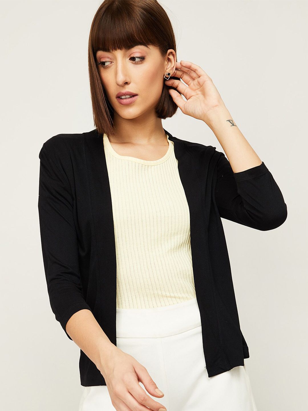 CODE by Lifestyle Women Black Shrug Price in India