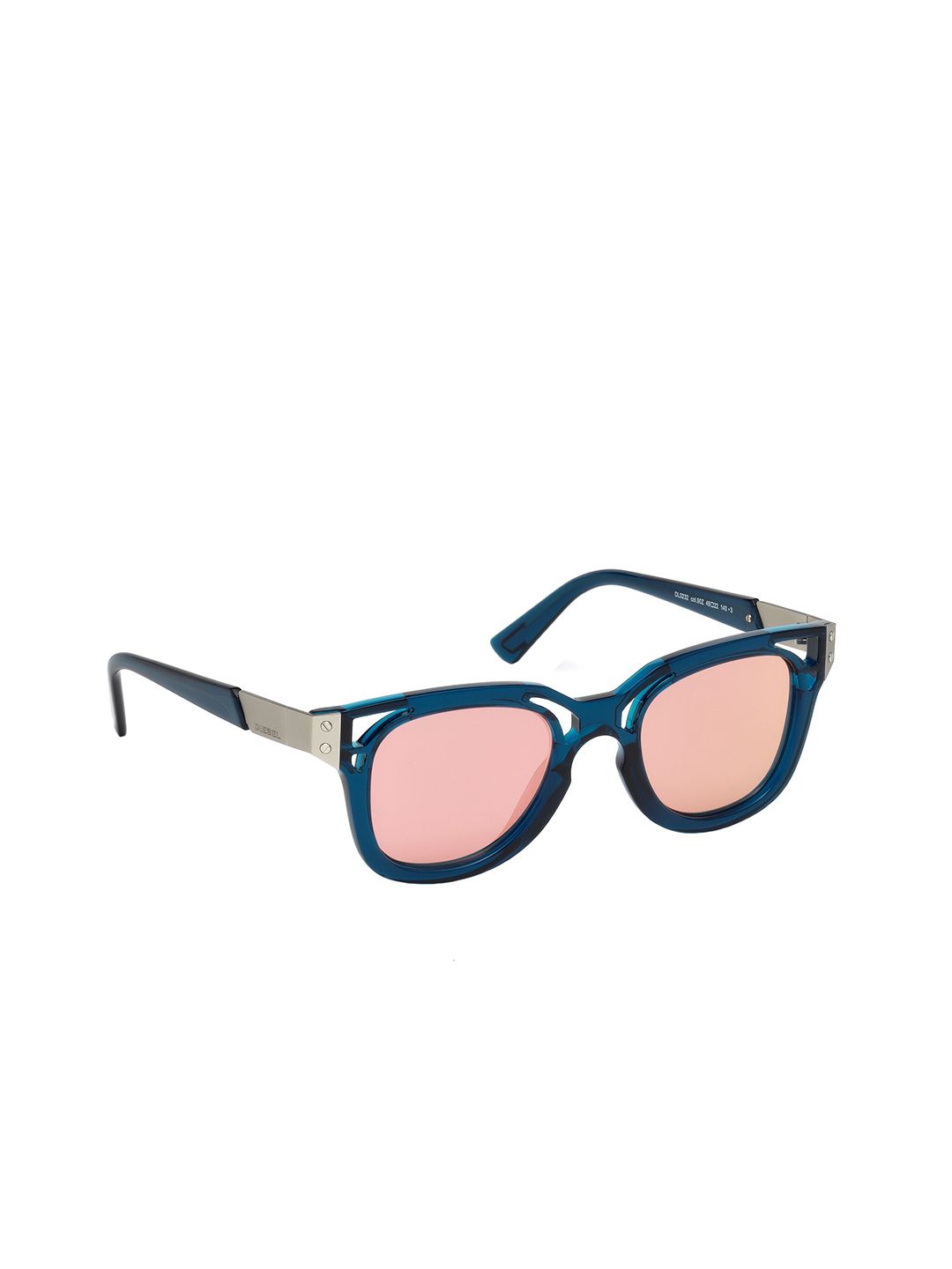 DIESEL Unisex Pink Lens & Blue Wayfarer Sunglasses with UV Protected Lens Price in India