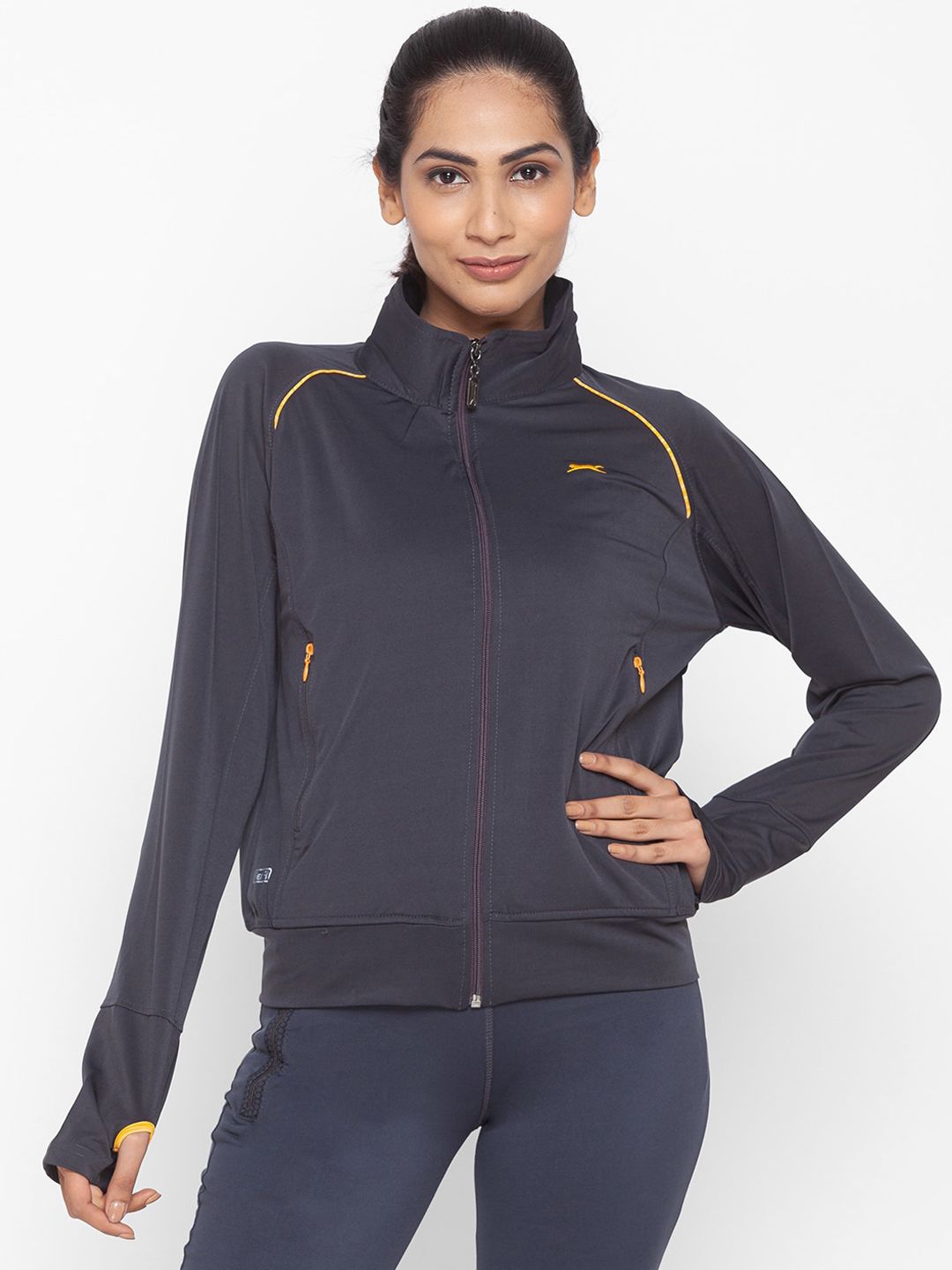 Black Panther Women Charcoal Lightweight Sporty Jacket Price in India