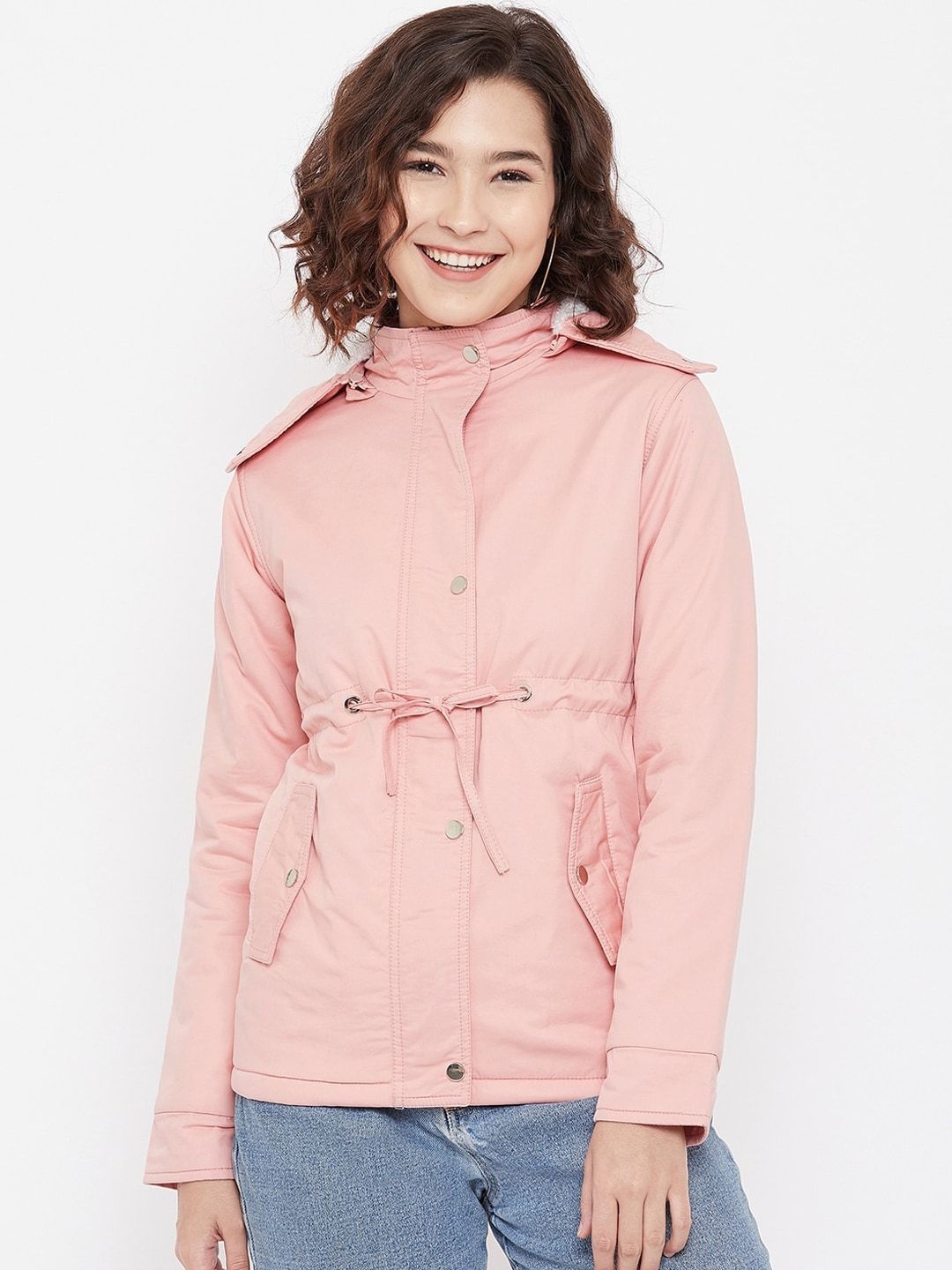 Crimsoune Club Women Pink Quilted Jacket Price in India