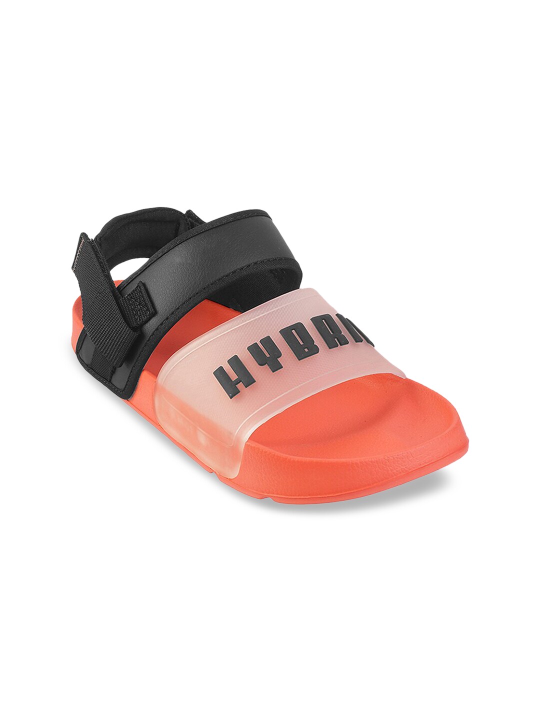 Vento Unisex Orange & Black Colourblocked Sports Sandal Price in India