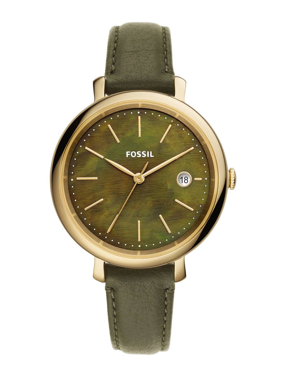 Fossil Women Green Dial & Green Leather Straps Analogue Watch ES5122 Price in India