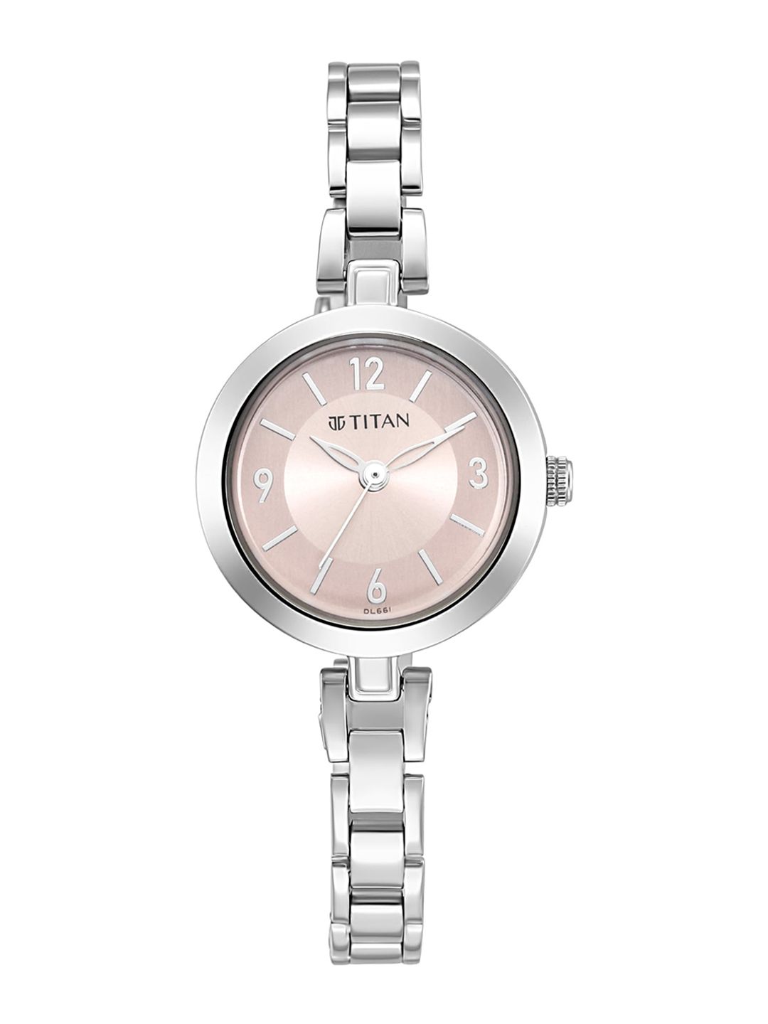 Titan Women Pink Brass Mother of Pearl Dial & Steel Toned Bracelet Style Straps Analogue Watch 2598SM06 Price in India