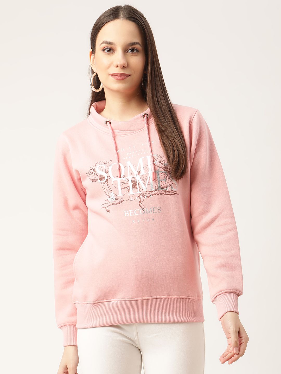 Duke Women Pink Printed Sweatshirt Price in India