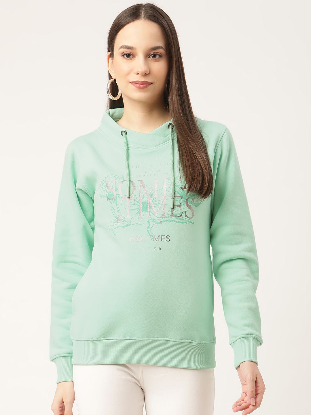 Duke Women Green Printed Sweatshirt Price in India