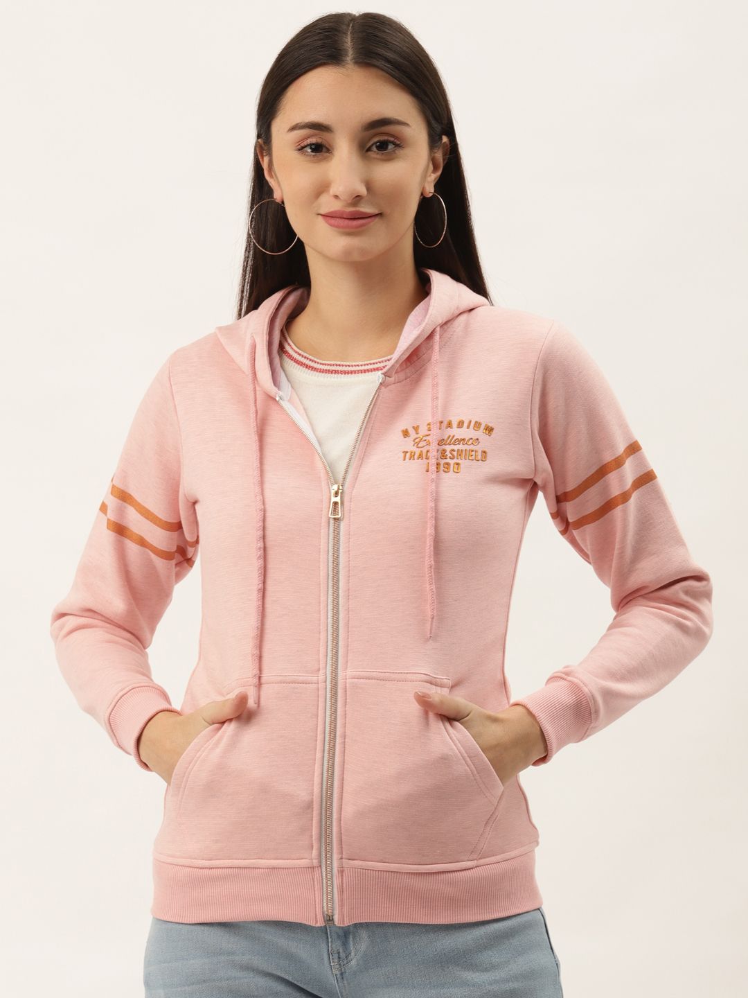 Duke Women Pink Hooded Sweatshirt Price in India
