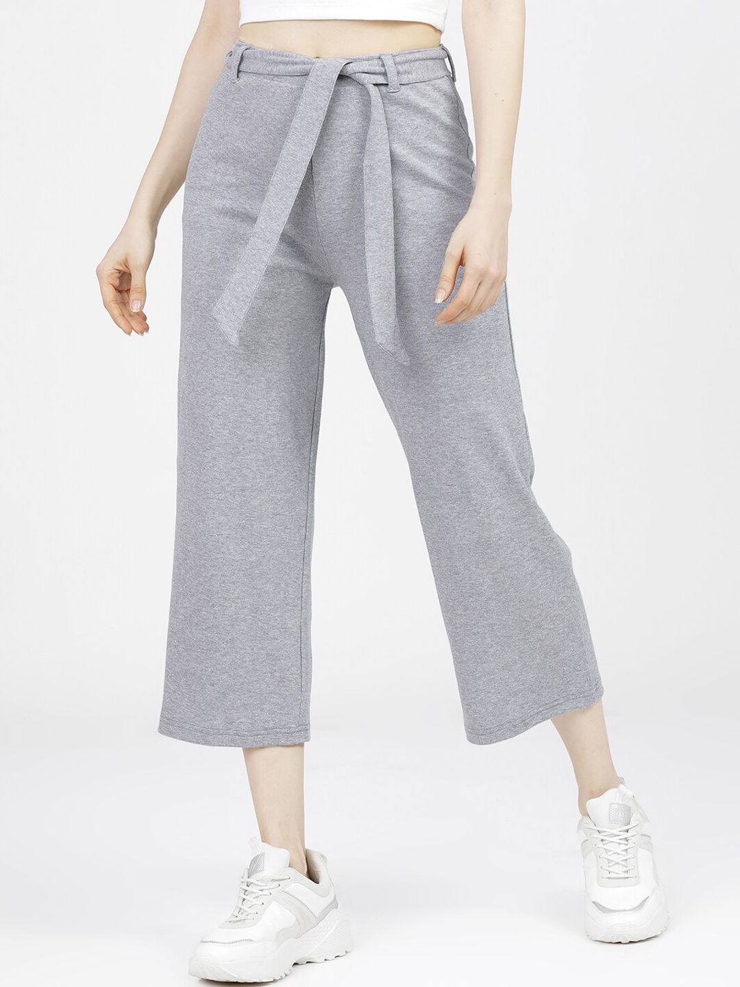 Tokyo Talkies Women Grey Culottes Trousers Price in India