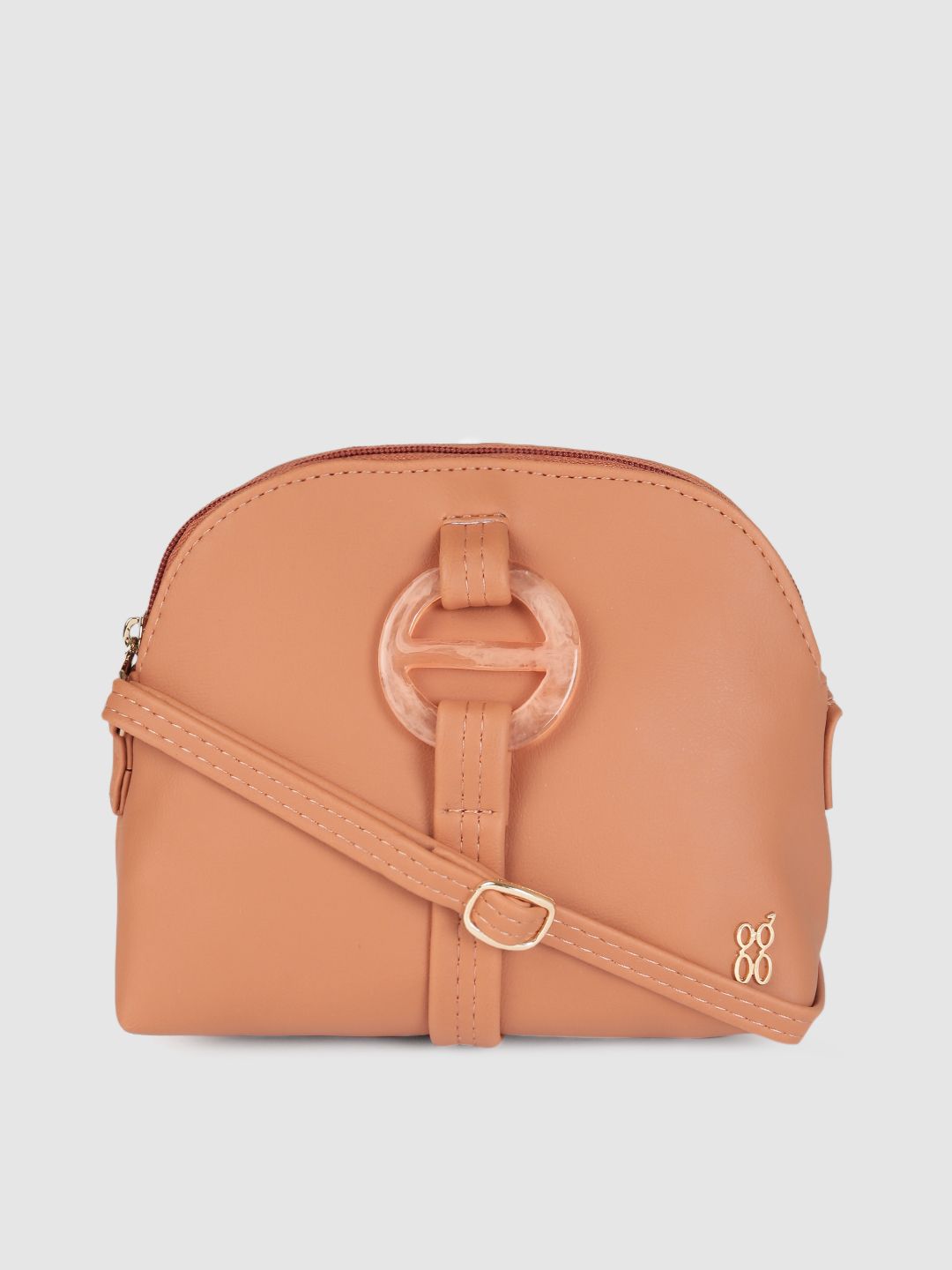 Baggit Women Tan Solid Structured Sling Bag Price in India