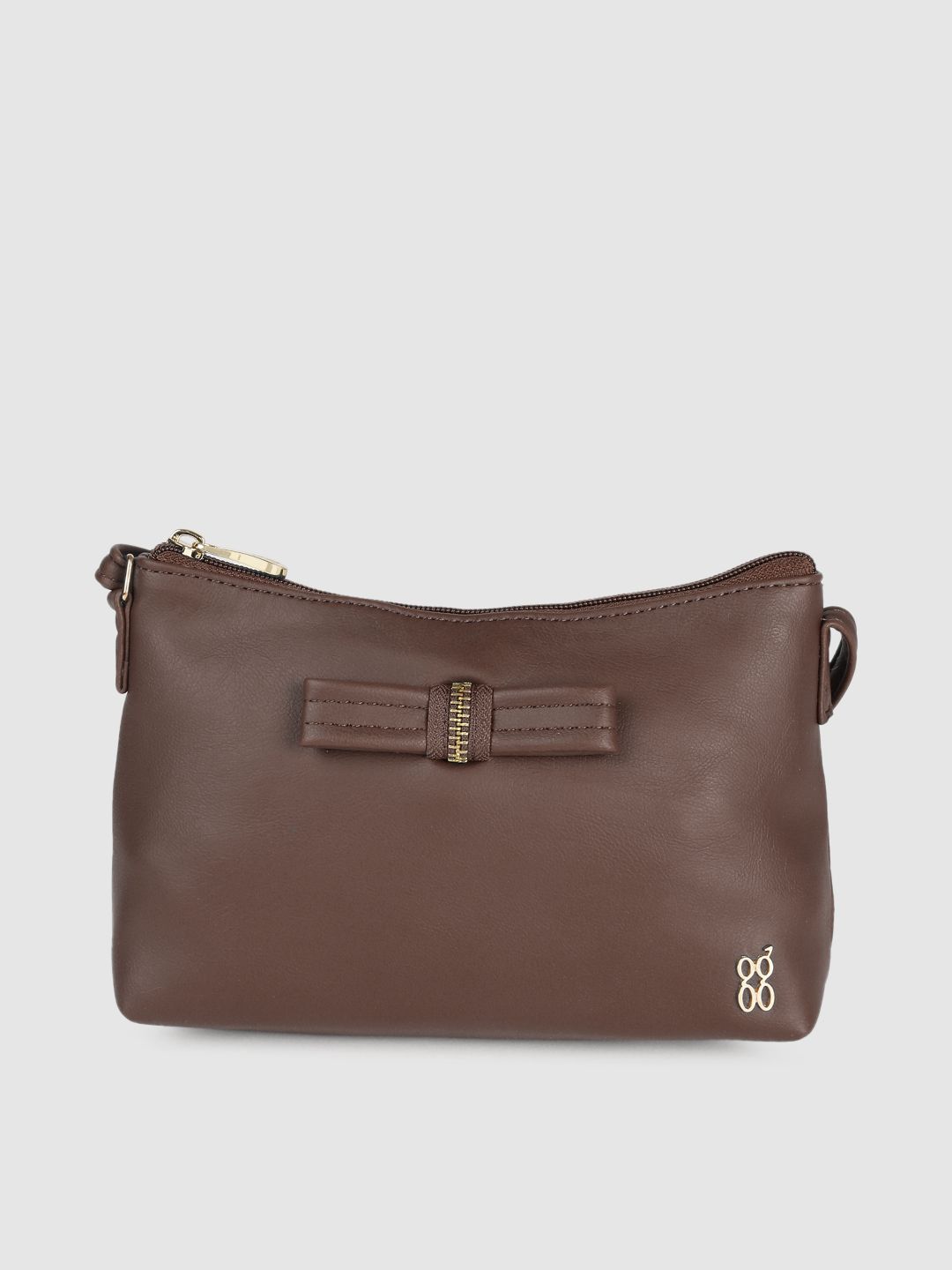 Baggit Women Brown Solid Sling Bag With Bow Detail Price in India