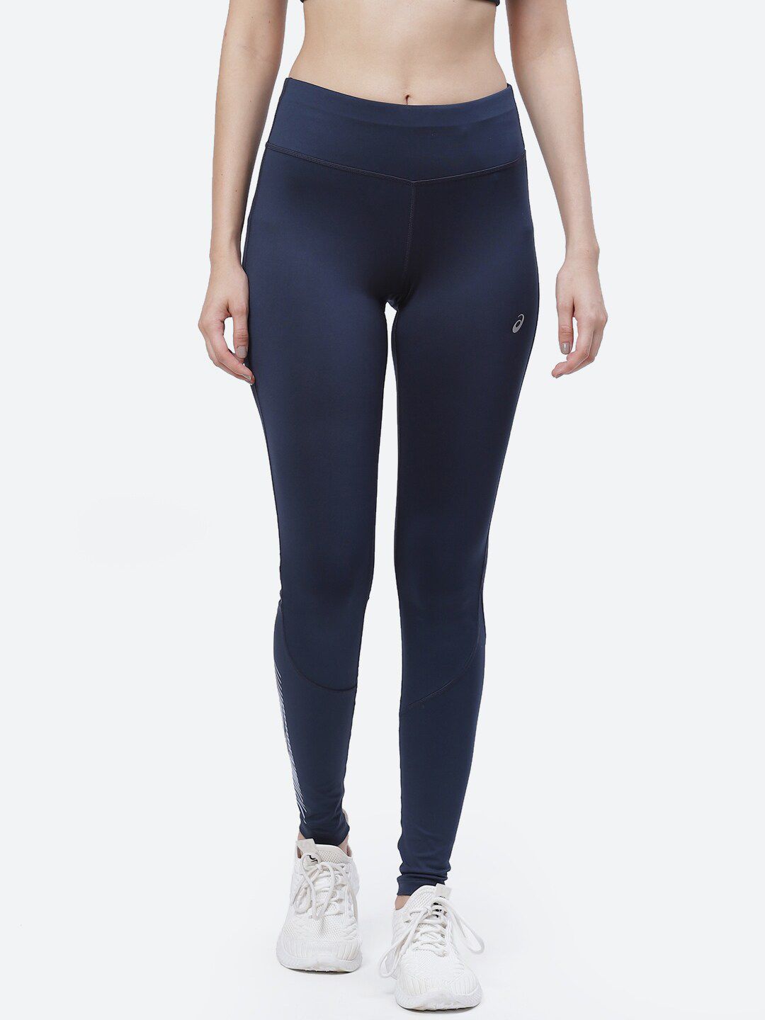 ASICS Women Navy Blue Solid Tights ICON Price in India