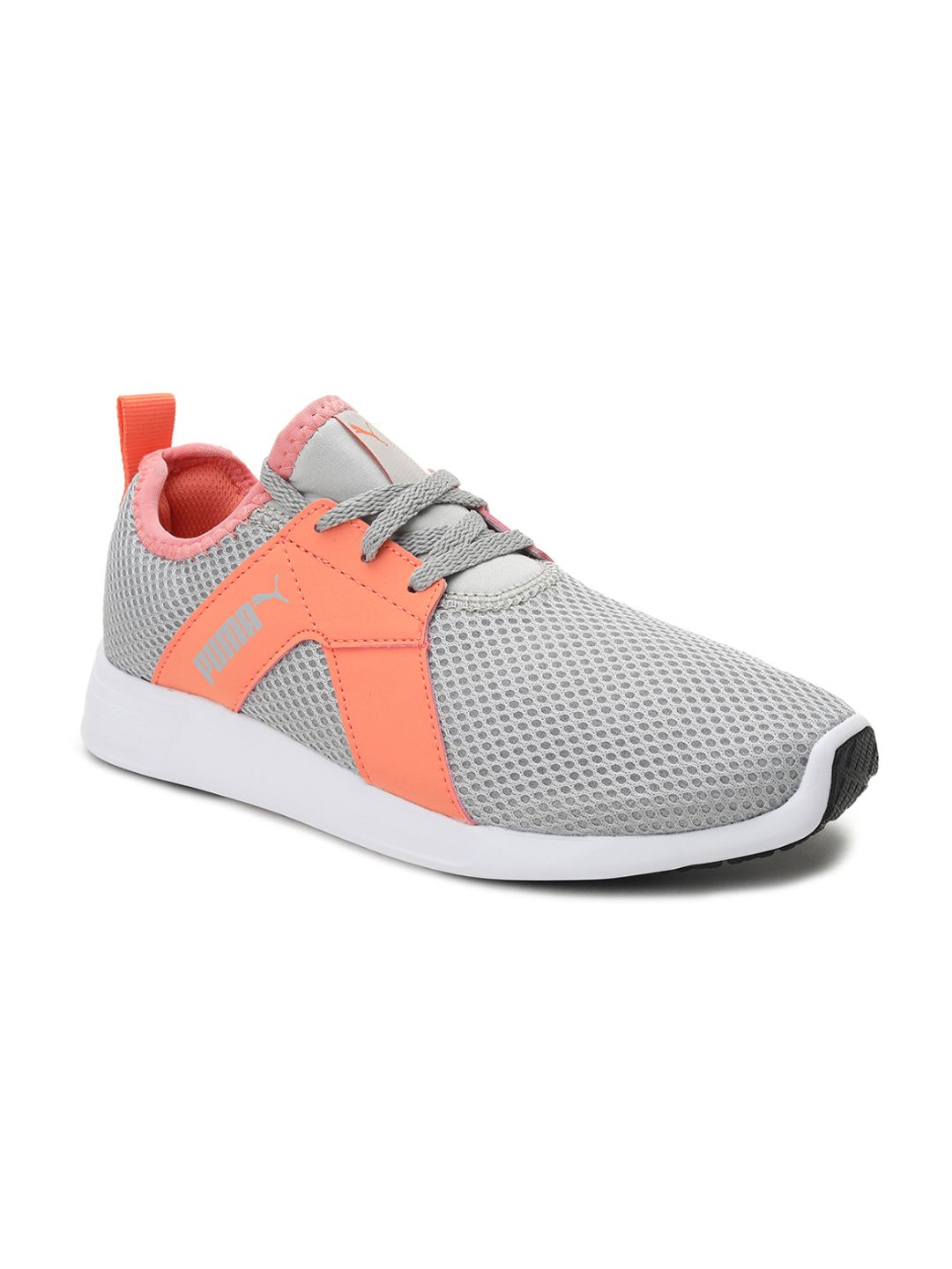 Puma Women Grey Orange Zod Runner V3 Mesh Running Shoes