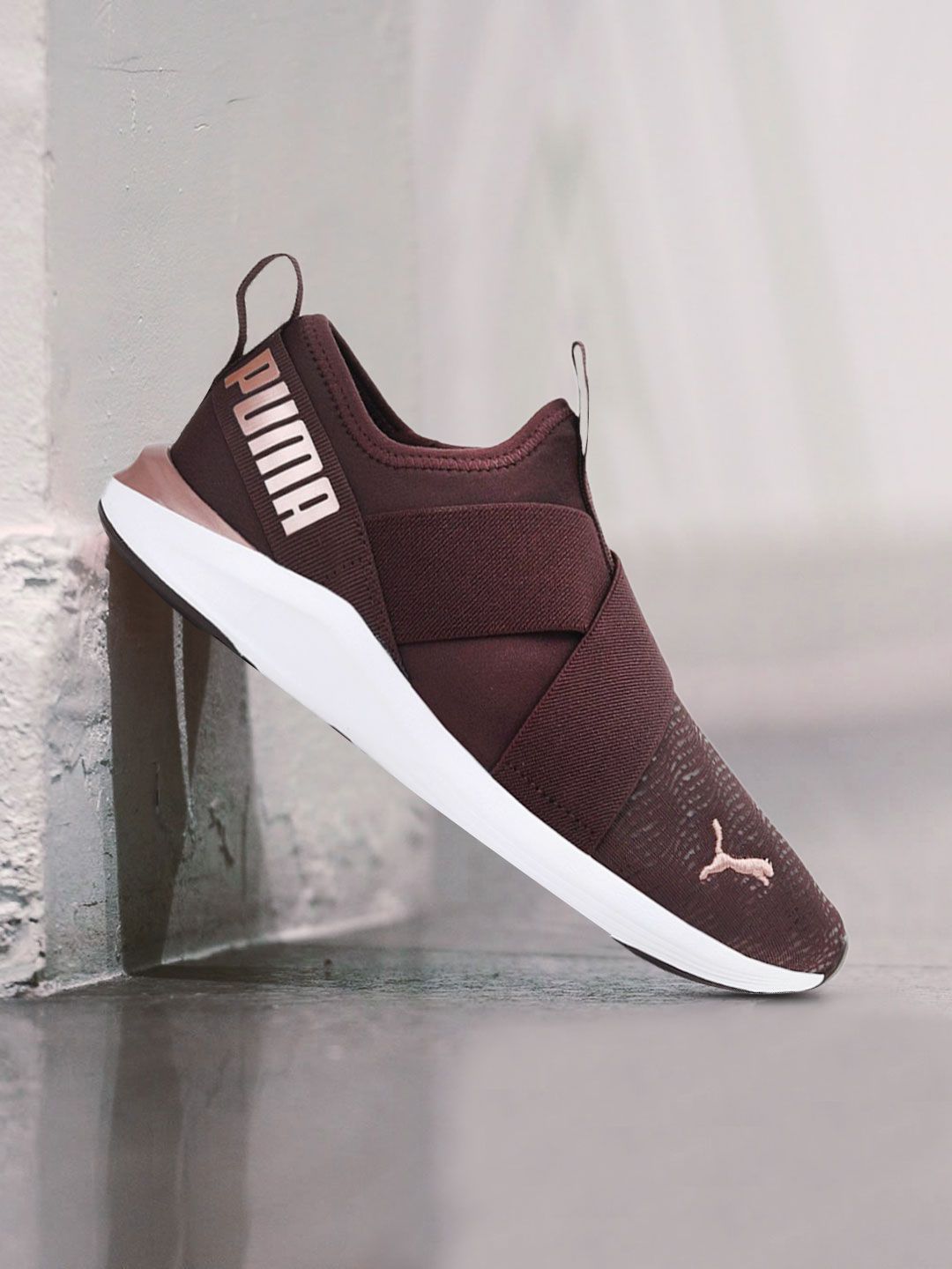 Puma Women Brown & Rose Gold Prowl Shine Slip On Training Shoes Price in India