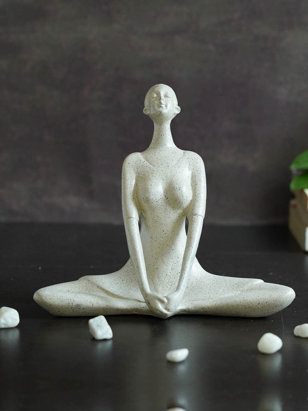TIED RIBBONS White Polyresin Decorative Yoga Lady Statue Figurine Showpiece Price in India