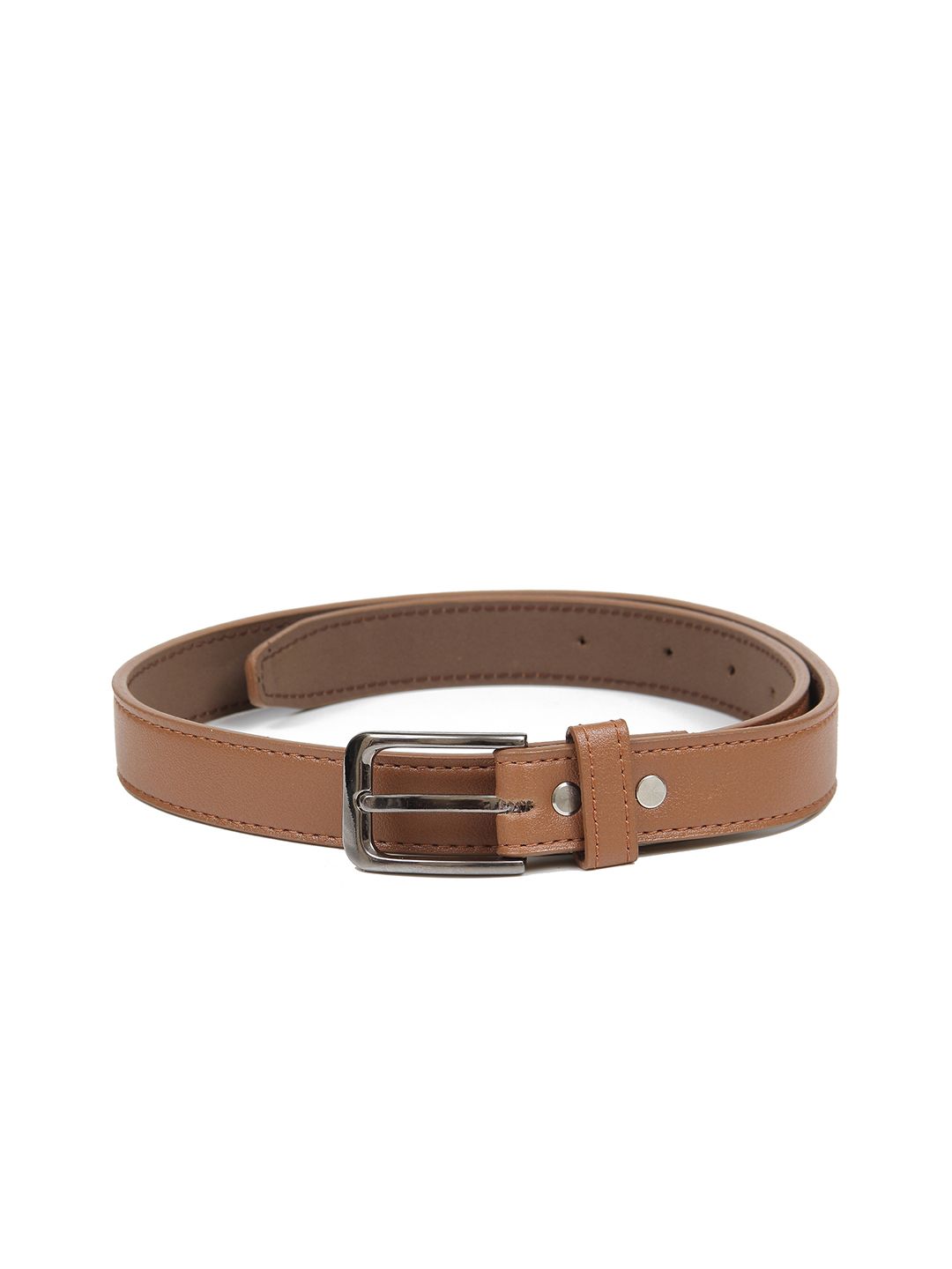 Calvadoss Women Tan Solid Leather Belt Price in India