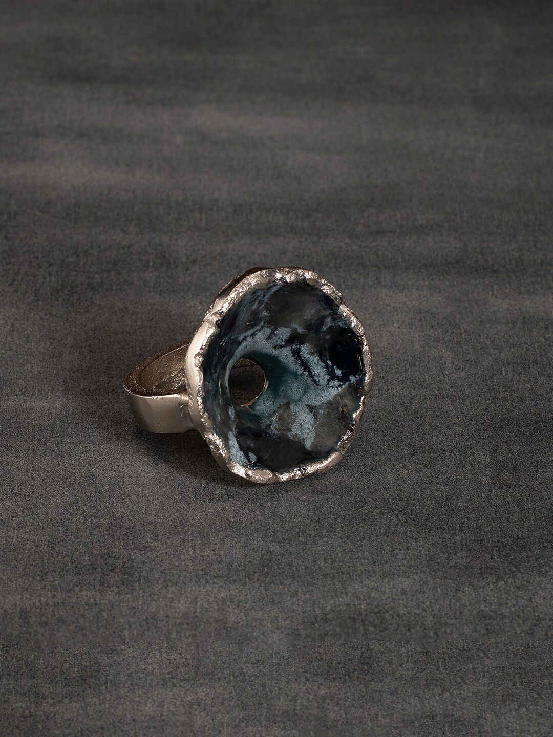 ellementry Navy Blue & Bronze Metal Napkin Ring Price in India