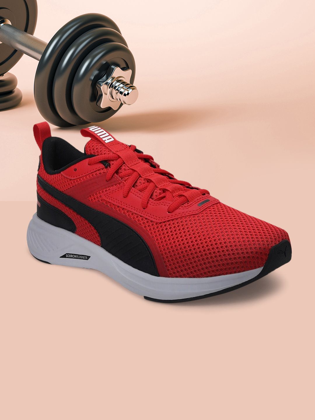 Puma Unisex Red Textile Scorch Running Shoes Price in India