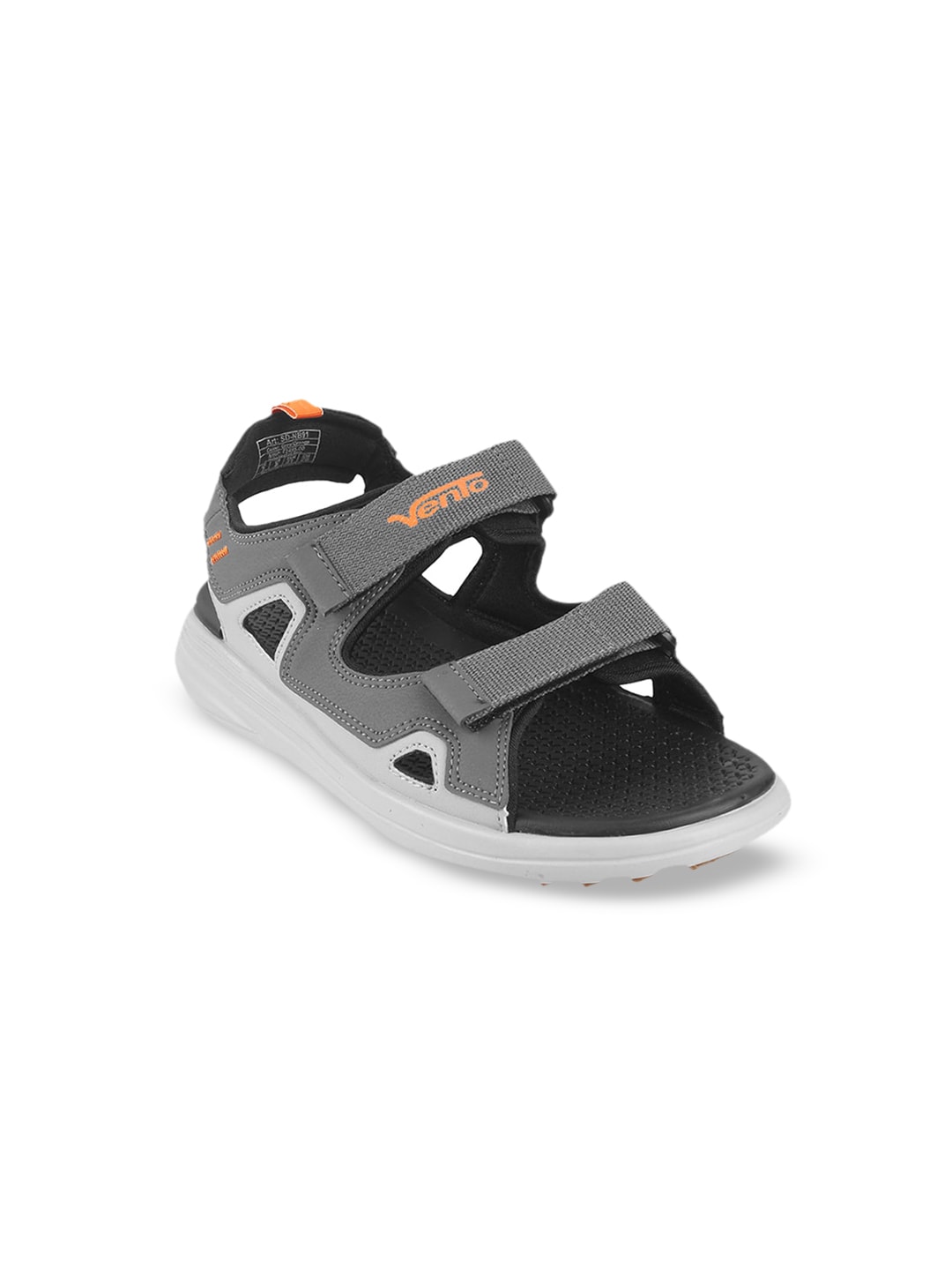 Vento Unisex Grey & Orange Solid Sports Sandal Price in India