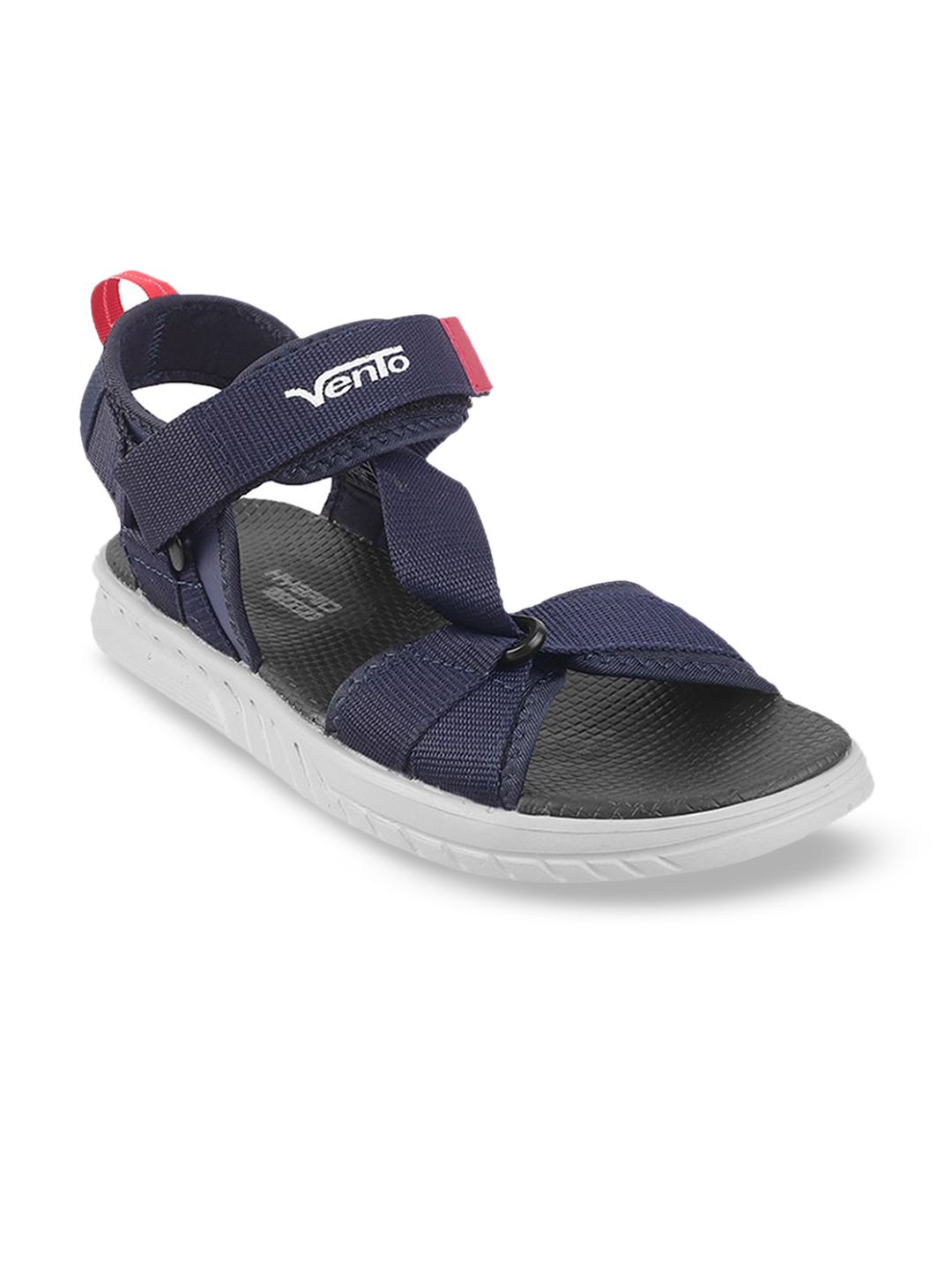 Vento Navy Blue & Red Solid Sports Sandal Price in India