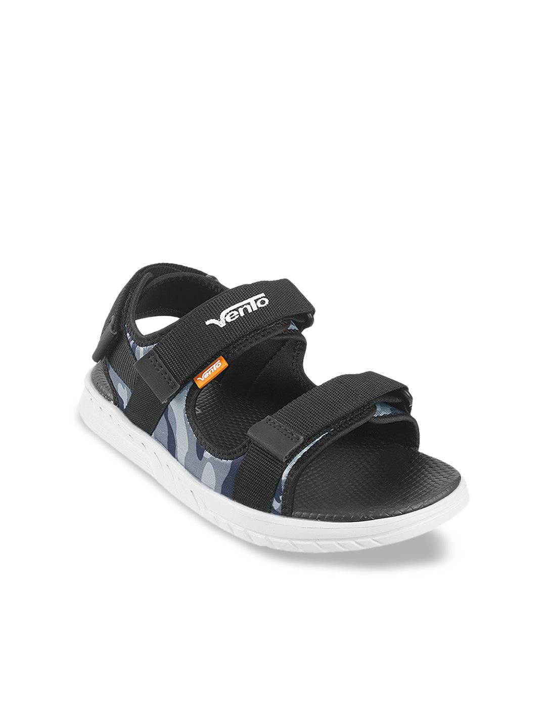 Vento Unisex Black & Blue Camouflage Printed Sports Sandals Price in India