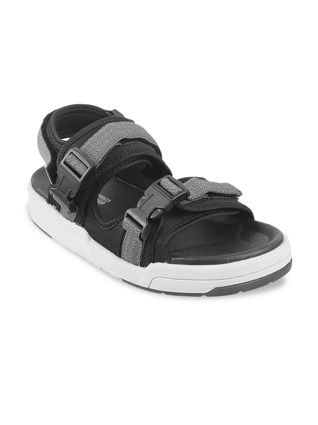 Vento Grey & White Solid Sports Sandals Price in India