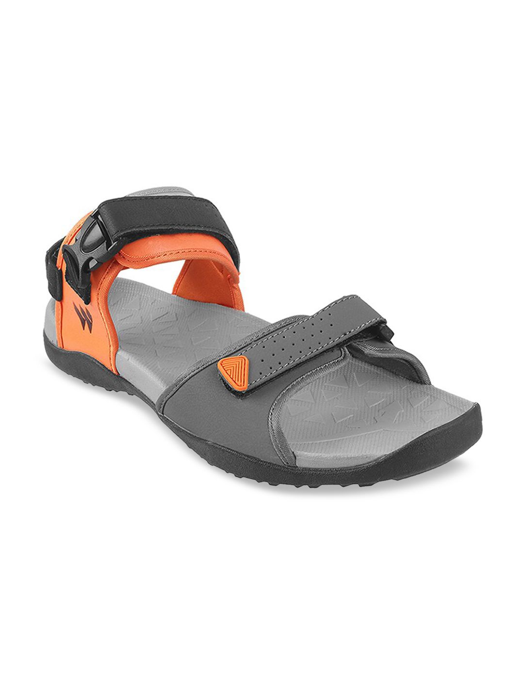 Vento Grey & Orange Colourblocked Sports Sandals Price in India