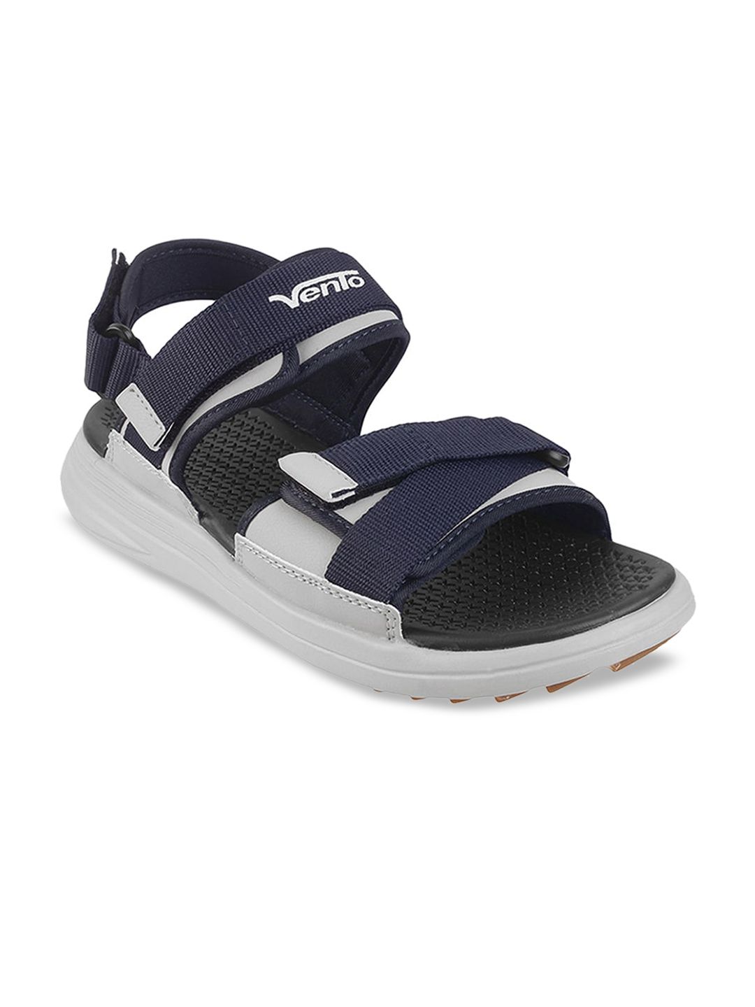 Vento Navy Unisex Blue & Grey Colourblocked Sports Sandal Price in India