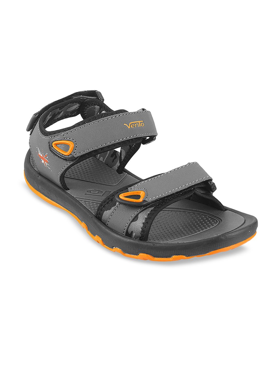 Vento Unisex Grey & Orange Sports Sandals Price in India