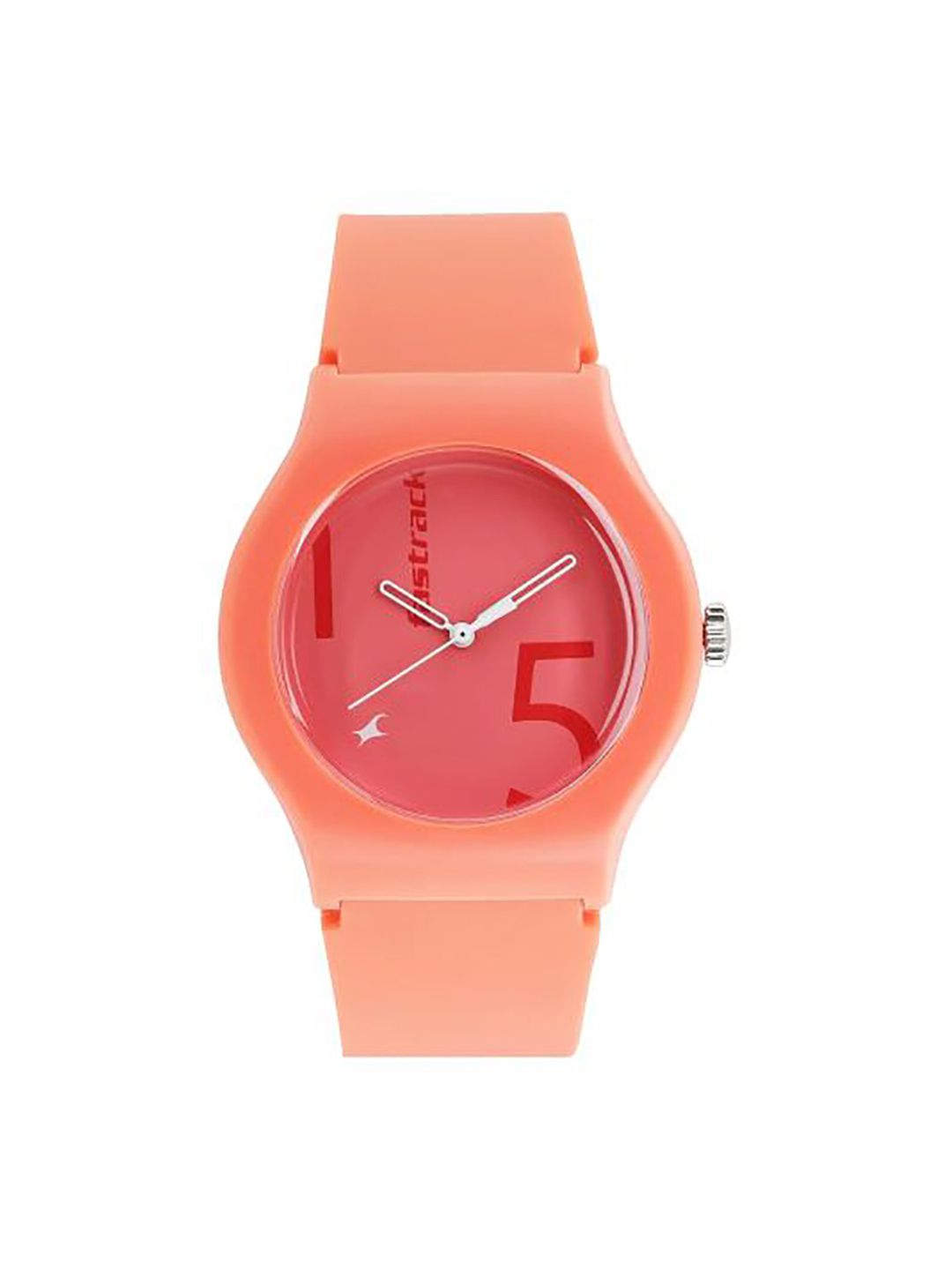 Fastrack Unisex Peach Printed Tees Minimalist Analogue Watch 9915PP57 Price in India