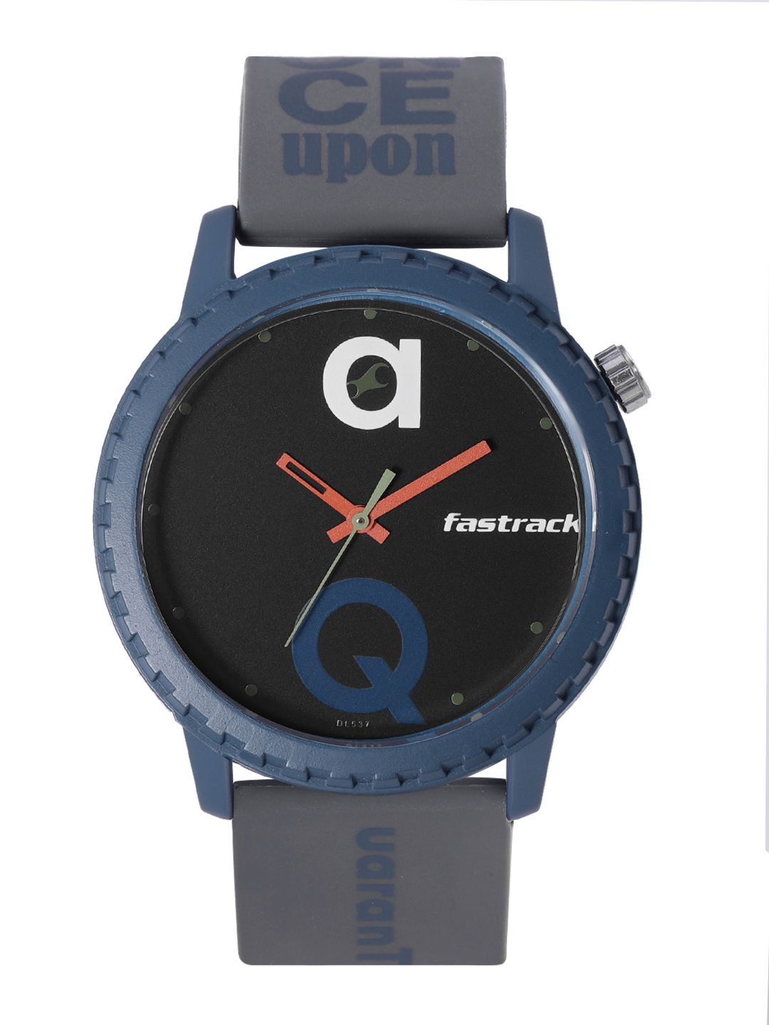 Fastrack Unisex Black Printed Dial & Grey Straps Tees Lockdown Analogue Watch 38039PP18W Price in India