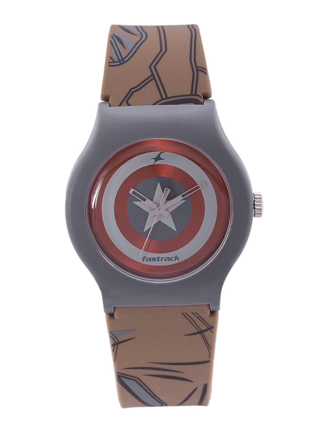 Fastrack Unisex Red Grey Dial Avengers Captain America Print